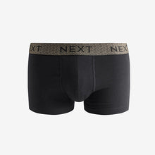 Load image into Gallery viewer, Black Metallic Chain Pattern Waistband 8 pack Hipster Boxers
