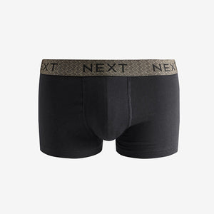 Black Metallic Chain Pattern Waistband 8 pack Hipster Boxers