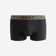 Load image into Gallery viewer, Black Metallic Chain Pattern Waistband 8 pack Hipster Boxers
