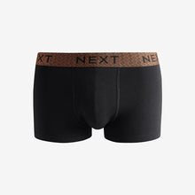 Load image into Gallery viewer, Black Metallic Chain Pattern Waistband 8 pack Hipster Boxers
