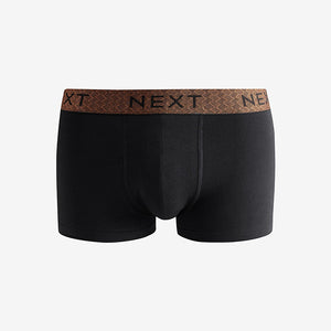 Black Metallic Chain Pattern Waistband 8 pack Hipster Boxers