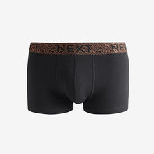 Load image into Gallery viewer, Black Metallic Chain Pattern Waistband 8 pack Hipster Boxers
