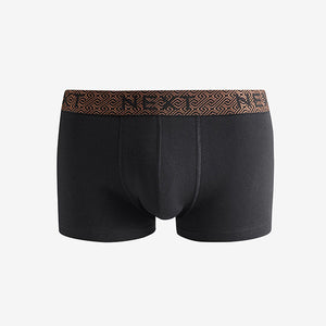 Black Metallic Chain Pattern Waistband 8 pack Hipster Boxers