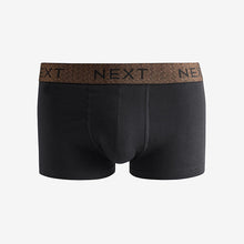 Load image into Gallery viewer, Black Metallic Chain Pattern Waistband 8 pack Hipster Boxers
