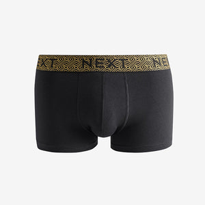 Black Metallic Chain Pattern Waistband 8 pack Hipster Boxers