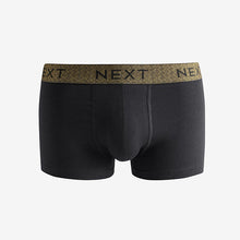 Load image into Gallery viewer, Black Metallic Chain Pattern Waistband 8 pack Hipster Boxers
