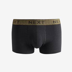 Black Metallic Chain Pattern Waistband 8 pack Hipster Boxers
