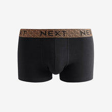 Load image into Gallery viewer, Black Metallic Chain Pattern Waistband 8 pack Hipster Boxers
