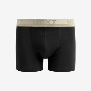 Black Pastel Textured Colour Waistband Trunk Boxers 8 Pack