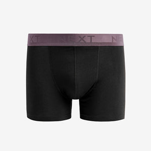 Black Pastel Textured Colour Waistband Trunk Boxers 8 Pack