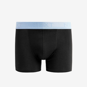 Black Pastel Textured Colour Waistband Trunk Boxers 8 Pack