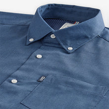 Load image into Gallery viewer, Blue Easy Care Long Sleeve Royal Oxford Single Cuff Shirt With Button Down Collar
