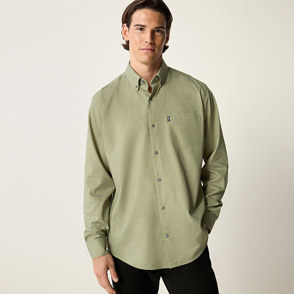 Green Marl Regular Fit Shirt