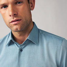 Load image into Gallery viewer, Nordic Blue Regular Fit Trimmed Easy Care Single Cuff Oxford Shirt
