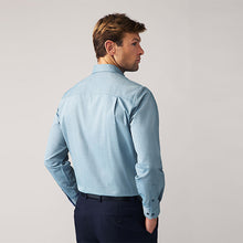 Load image into Gallery viewer, Nordic Blue Regular Fit Trimmed Easy Care Single Cuff Oxford Shirt

