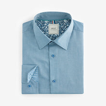 Load image into Gallery viewer, Nordic Blue Regular Fit Trimmed Easy Care Single Cuff Oxford Shirt
