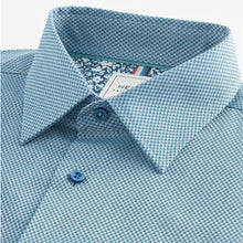 Load image into Gallery viewer, Nordic Blue Regular Fit Trimmed Easy Care Single Cuff Oxford Shirt
