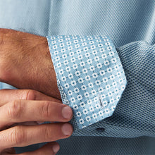 Load image into Gallery viewer, Nordic Blue Regular Fit Trimmed Easy Care Single Cuff Oxford Shirt
