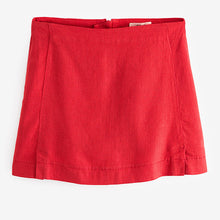 Load image into Gallery viewer, Red Linen Blend Mini Skirt
