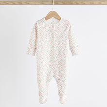 Load image into Gallery viewer, Pink 4 Pack Baby 100% Cotton Sleepsuits (0-18mths)
