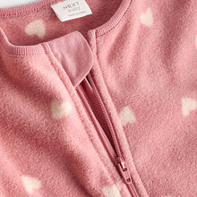 Load image into Gallery viewer, Pink Baby Microfleece Zip Sleepsuits 2 Pack
