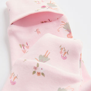 Pink/White Baby 100% Cotton Sleepsuits 3 Pack (0-12mths)