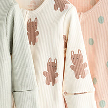 Load image into Gallery viewer, Mint Green Two Way Zip Baby Footless 100% Cotton Sleepsuits 3 Pack (0mths-18mths)

