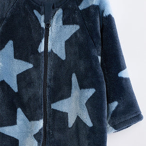Blue Star Baby Zip Fleece Sleepsuit