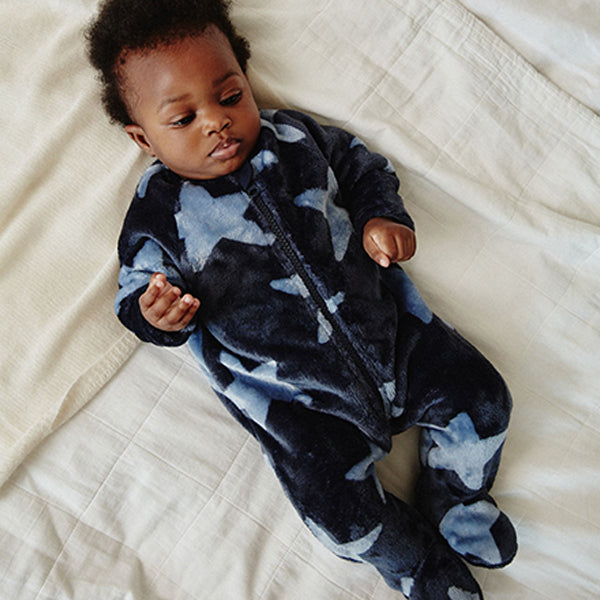Blue Star Baby Zip Fleece Sleepsuit