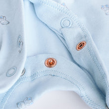 Load image into Gallery viewer, Blue 4 Pack Baby Bear Sleepsuit (0-18mths)
