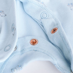 Blue 4 Pack Baby Bear Sleepsuit (0-18mths)