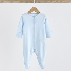 Blue 4 Pack Baby Bear Sleepsuit (0-18mths)