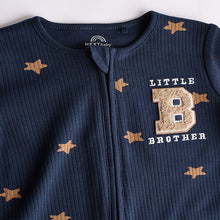 Load image into Gallery viewer, Blue Little Brother Baby Family Sleepsuit
