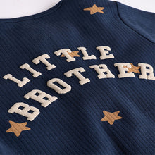 Load image into Gallery viewer, Blue Little Brother Baby Family Sleepsuit
