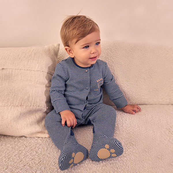 Navy Blue Daddy Baby Family Sleepsuit