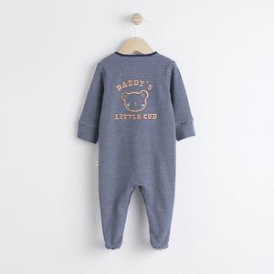 Navy Blue Daddy Baby Family Sleepsuit