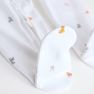White Bright Character 4 Pack Baby 100% Cotton Sleepsuits (0-18mths)