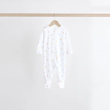 Load image into Gallery viewer, White Bright Character 4 Pack Baby 100% Cotton Sleepsuits (0-18mths)
