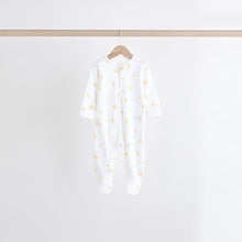 Load image into Gallery viewer, White Bright Character 4 Pack Baby 100% Cotton Sleepsuits (0-18mths)
