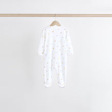 Load image into Gallery viewer, White Bright Character 4 Pack Baby 100% Cotton Sleepsuits (0-18mths)
