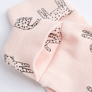 Pink Mono 4 Pack Baby Footless Sleepsuits (0mths-18mths)