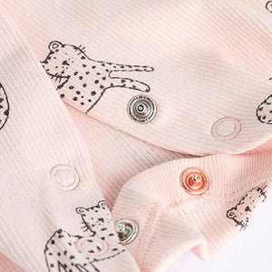 Pink Mono 4 Pack Baby Footless Sleepsuits (0mths-18mths)