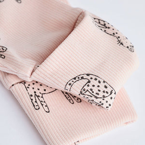 Pink Mono 4 Pack Baby Footless Sleepsuits (0mths-18mths)