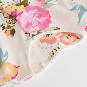 Orange Floral Baby Footless 100% Cotton Sleepsuits 4 Pack (0mths-18mths)