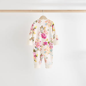 Orange Floral Baby Footless 100% Cotton Sleepsuits 4 Pack (0mths-18mths)