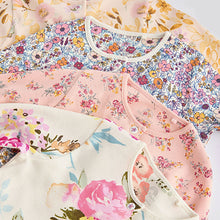 Load image into Gallery viewer, Orange Floral Baby Footless 100% Cotton Sleepsuits 4 Pack (0mths-18mths)
