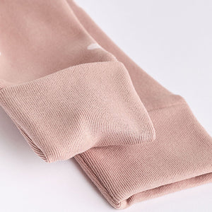Brown/Pink Two Way Zip 100% Cotton Baby Sleepsuits (0mths-18mths)