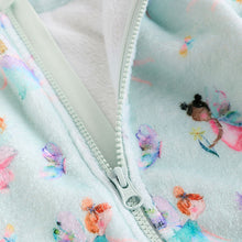 Load image into Gallery viewer, Mint Green Fairy Baby Zip Fleece Sleepsuit
