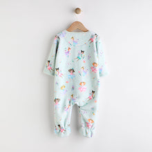 Load image into Gallery viewer, Mint Green Fairy Baby Zip Fleece Sleepsuit
