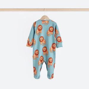Blue/Green Character 100% Cotton Baby Sleepsuits 3 Pack (0mths-2yrs)